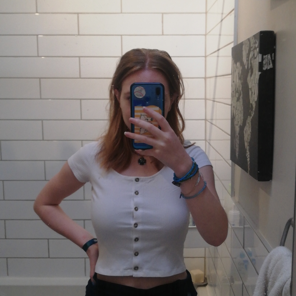 White Monki crop top